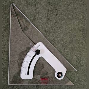 Martin Adjustable Triangle with Protractor - Drafting Tool, Like New